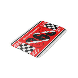 PATRIOTIC 868あなたの名前 |赤市松模様にのフラグ バスマット