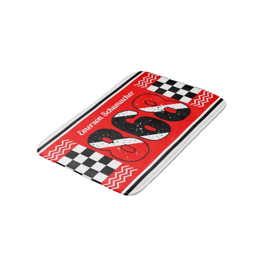 PATRIOTIC 868あなたの名前 |赤市松模様にのフラグ バスマット (アングル)