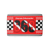 PATRIOTIC 868あなたの名前 |赤市松模様にのフラグ バスマット (正面)