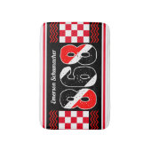 PATRIOTIC 868あなたの名前 |黒市松模様にのフラグ バスマット (正面縦)