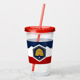 Patriotic Acrylic Tumbler with flag of Utah, USA アクリルタンブラー