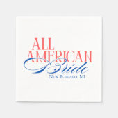 Patriotic All American Bride Bachelorette スタンダードカクテルナプキン (正面)