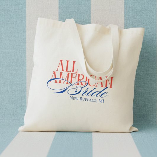 Patriotic All American Bride Bachelorette トートバッグ