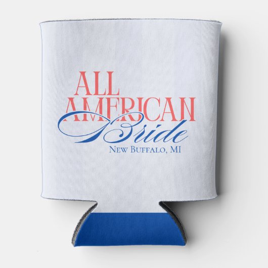 Patriotic All American Bride Bachelorette 缶クーラー (正面)
