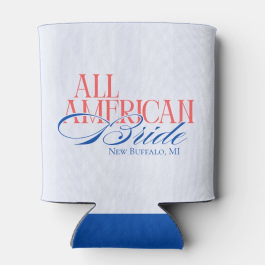 Patriotic All American Bride Bachelorette 缶クーラー (裏面)
