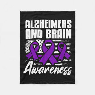 Patriotic Alzheimers and Brain Awareness フリースブランケット
