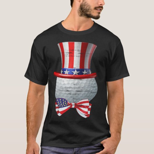 Patriotic America Flag Golf 4th Of July Mom Dad Tシャツ (正面)