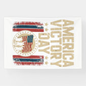 Patriotic America Victory Day Emblem with Soldiers 横断幕 (横)