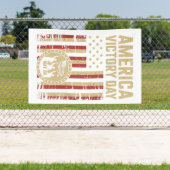 Patriotic America Victory Day Emblem with Soldiers 横断幕 (インサイチュ)