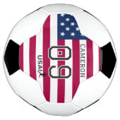 Patriotic American Athlete Shield Stars Stripes  サッカーボール (回転)