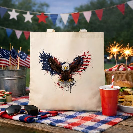 Patriotic American Bald Eagle トートバッグ