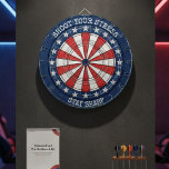 Patriotic American Dartboard Wall Art Design ダーツボード<br><div class="desc">This patriotic dartboard wall art features a bold circular target design inspired by classic American stars and stripes. The red, white, and blue color palette combined with a vintage-style dartboard layout creates a strong, eye-catching visual perfect for game rooms, man caves, bars, offices, and recreational spaces. Designed to resemble a...</div>