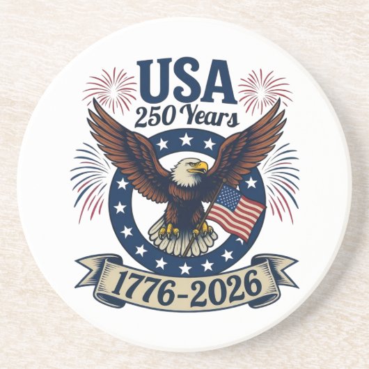 Patriotic American Eagle 250 Years 1776-2026 コースター (正面)