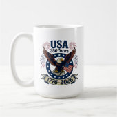 Patriotic American Eagle 250 Years 1776-2026 コーヒーマグカップ (左)