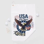 Patriotic American Eagle 250 Years 1776-2026 ゴルフタオル (インサイチュ)