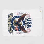 Patriotic American Eagle 250 Years 1776-2026 ゴルフタオル (横)