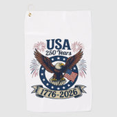 Patriotic American Eagle 250 Years 1776-2026 ゴルフタオル (正面)