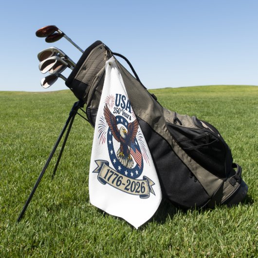 Patriotic American Eagle 250 Years 1776-2026 ゴルフタオル (グリーン)