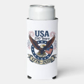 Patriotic American Eagle 250 Years 1776-2026 スリム缶クーラー (Seltzer正面)
