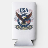 Patriotic American Eagle 250 Years 1776-2026 スリム缶クーラー (裏面)