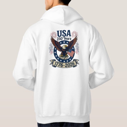 Patriotic American Eagle 250 Years 1776-2026 パーカ (裏面)