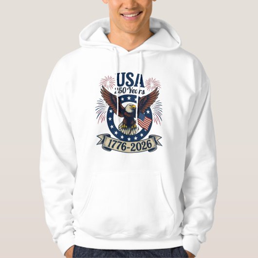 Patriotic American Eagle 250 Years 1776-2026 パーカ (正面)
