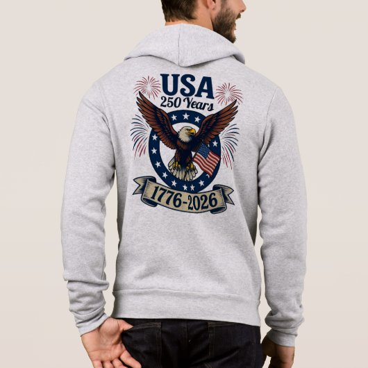 Patriotic American Eagle 250 Years 1776-2026 パーカ (裏面)