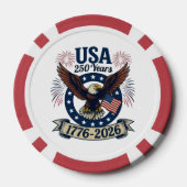 Patriotic American Eagle 250 Years 1776-2026 ポーカーチップ (裏面)