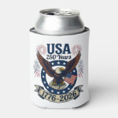 Patriotic American Eagle 250 Years 1776-2026 缶クーラー (缶正面)