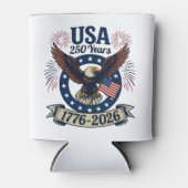 Patriotic American Eagle 250 Years 1776-2026 缶クーラー (正面)