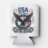 Patriotic American Eagle 250 Years 1776-2026 缶クーラー (裏面)