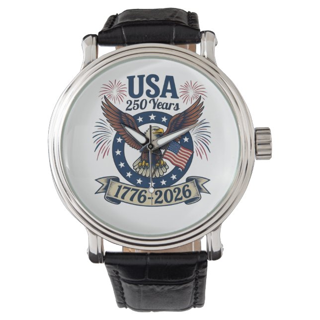 Patriotic American Eagle 250 Years 1776-2026 腕時計 (正面)