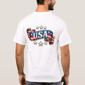 Patriotic American Eagle USA Flag Tシャツ (裏面)