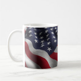 Patriotic American flag コーヒーマグカップ