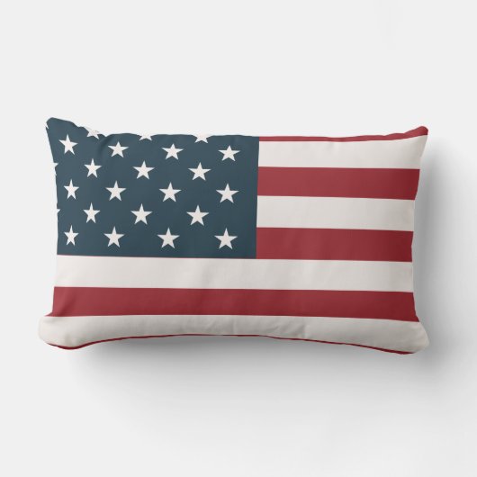 Patriotic American Flag ランバークッション (正面)