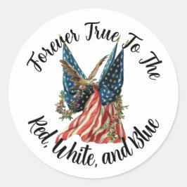 Patriotic American Flag and Eagle USA 250th ラウンドシール