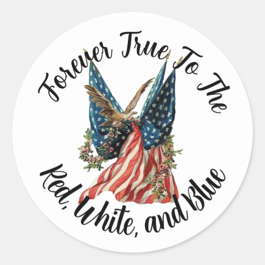 Patriotic American Flag and Eagle USA 250th ラウンドシール (正面)