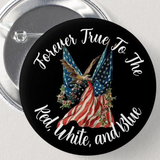 Patriotic American Flag and Eagle USA 250th 缶バッジ