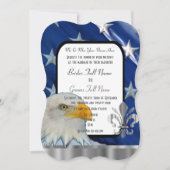 Patriotic American flag and eagle wedding Invitati 招待状 (正面)