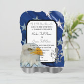 Patriotic American flag and eagle wedding Invitati 招待状 (スタンド正面)