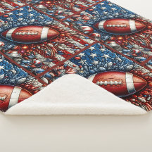 Patriotic American Flag and Football Sports