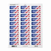 Patriotic American Flag Blank ラベル (フルシート)