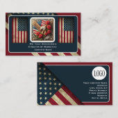 Patriotic American Flag Business Card 名刺 (正面/裏面)