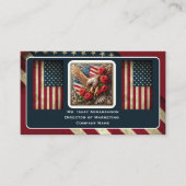 Patriotic American Flag Business Card 名刺 (正面)