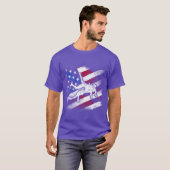 Patriotic American Flag Combat Sports Wrestler fun Tシャツ (正面フル)
