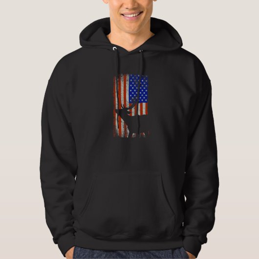 Patriotic American Flag Deer Hunter Hunting   パーカ (正面)