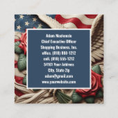 Patriotic American Flag Eagle Business Cards スクエア名刺 (裏面)
