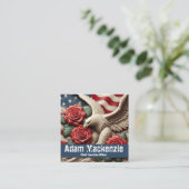 Patriotic American Flag Eagle Business Cards スクエア名刺 (スタンド正面)