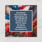 Patriotic American Flag Eagle Business Cards スクエア名刺 (裏面)