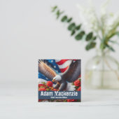 Patriotic American Flag Eagle Business Cards スクエア名刺 (スタンド正面)